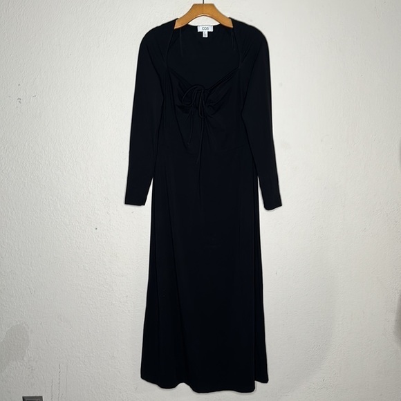 NWOT COS Halter Neck Maxi Dress Black Keyhole Convertible Minimalist Sz Medium - Picture 12 of 17